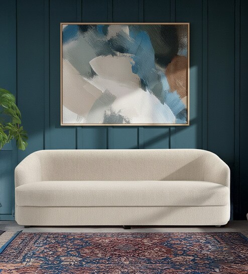 nestroots Elegant Ensemble Boucle 3 Seater In Sofa Cream Colour-picture-49