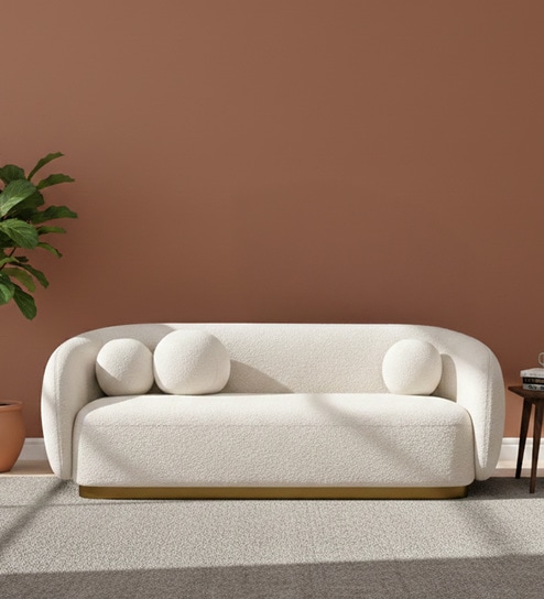 Elegant Ensemble Boucle 3 Seater In Sofa Cream Colour