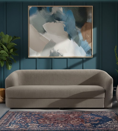 Elegant Ensemble Boucle 3 Seater Sofa In Grey Colour