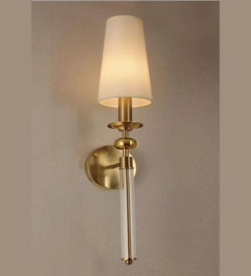 Elegant Gold Wall Sconce with Fabric Shade
