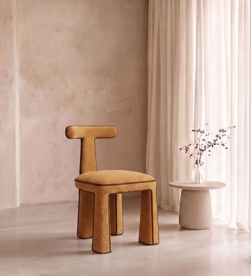 Eleion Minimal Dining Chair In Orange Colour