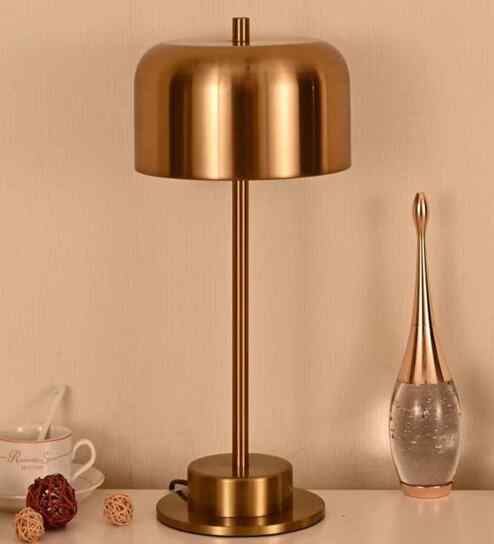 Elena Gold Table Lamp Metal Body Tri-Color LED Modern Decorative Bedside Lamp