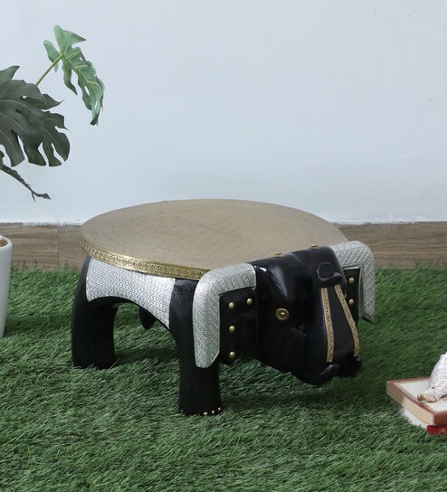 Elephant Black Wooden Showpiece