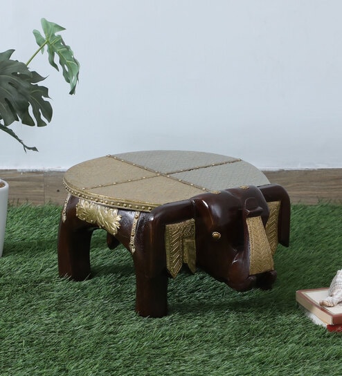 Elephant Brown Wooden Showpiece