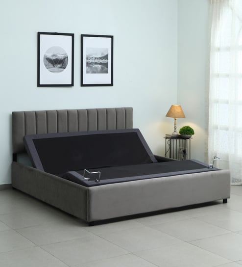 Elev8 Queen Size Smart Bed in Italia Grey Colour With Wireless Remote