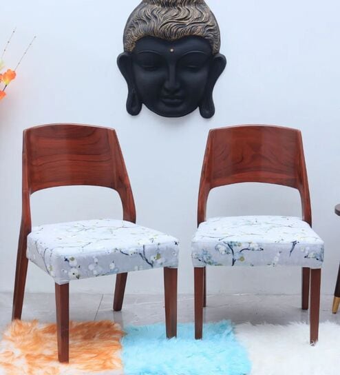 Elevate Teak Wood Dining Chairin In Brown Grey Finish