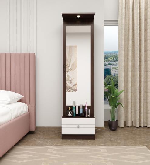 Elfin Dressing Table With Mirror In Dark Acazia & White Finish