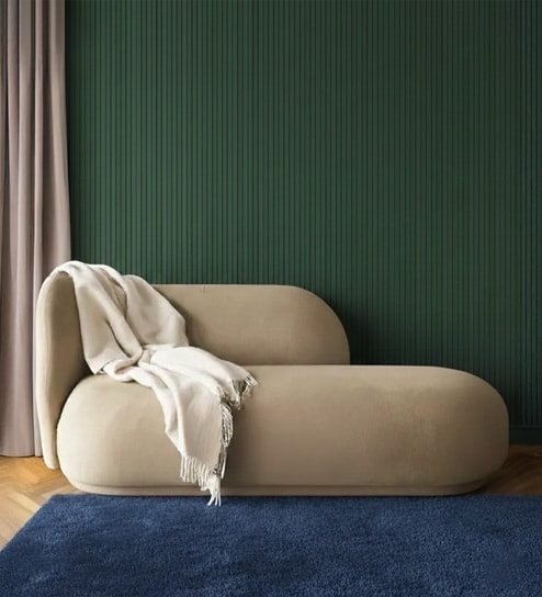 Elite Elegance Velvet Fabric 2 Seater Sofa In Beige Colour