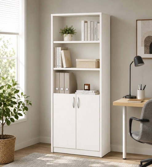 Elite Harmony Contemporary Book Shelf In Off White Finish