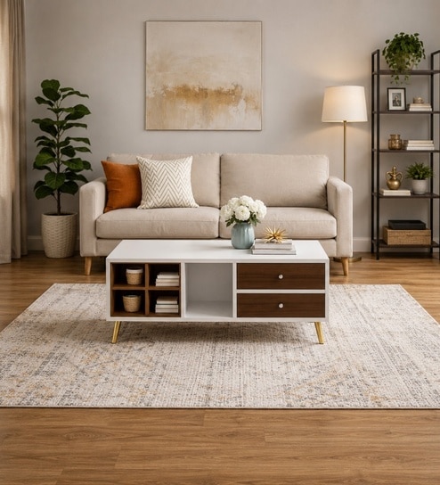 Elite Harmony Contemporary Luxury Centre Table In Off White Finish