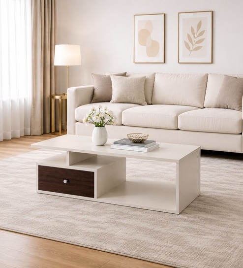 Elite Harmony Contemporary Luxury Centre Table In Off White Finish