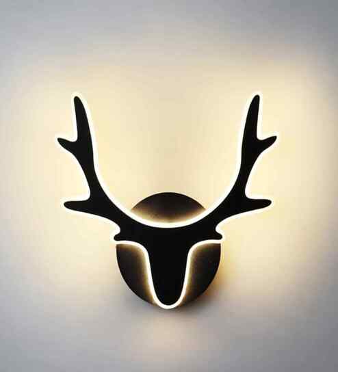 Elk Deer Wall Light Black Body Tri-Color LED Modern Decorative Wall Lamp for Living Room Bedroom