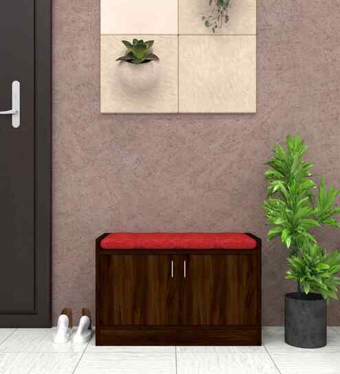 Ella 2 Door Multipurpose Cabinet with Cushion in Aisan Walnut Finish