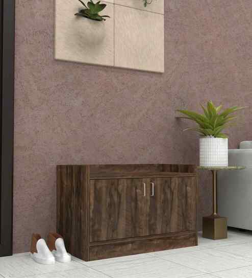 Ella 2 Doors Multipurpose Shoe Cabinet in Cochwood Brown