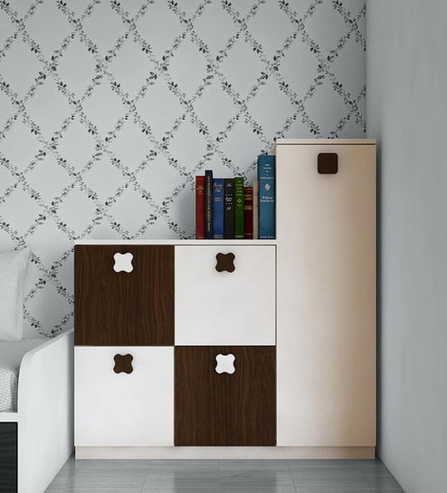 Buy Ellora Storage Cabinet In Ivory Coffee Walnut Colour By Adona Online Modern Cabinets Cabinets Furniture Pepperfry Product