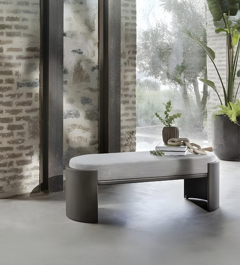 Elsa Boucle Ottoman in Brown Colour