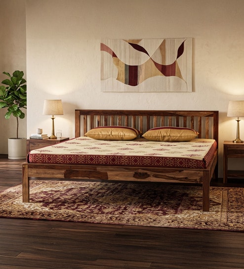 Elton Queen Bed In Sheesham Wood Finish