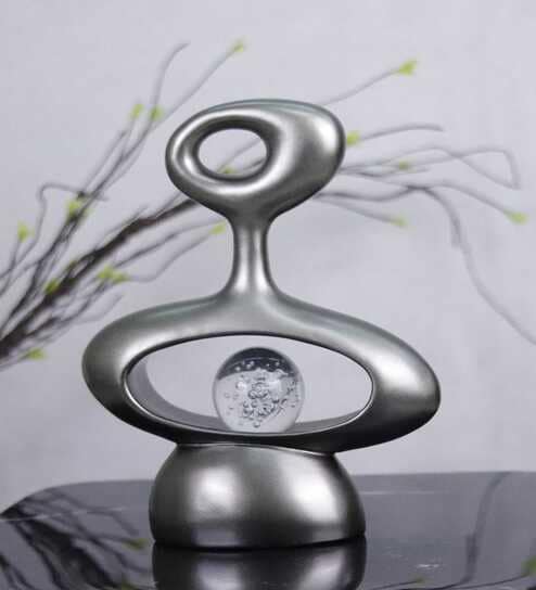 Elysian Resin Artifact with Crystal Ball (Grey)