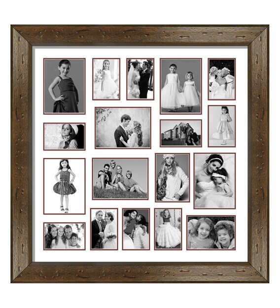 Buy Brown Wooden 36 X 1 X 36 Inch 18 Pocket Family Collage Photo Frame By Elegant Arts And Frames Online Collage Photo Frames Photo Frames Home Decor Pepperfry Product