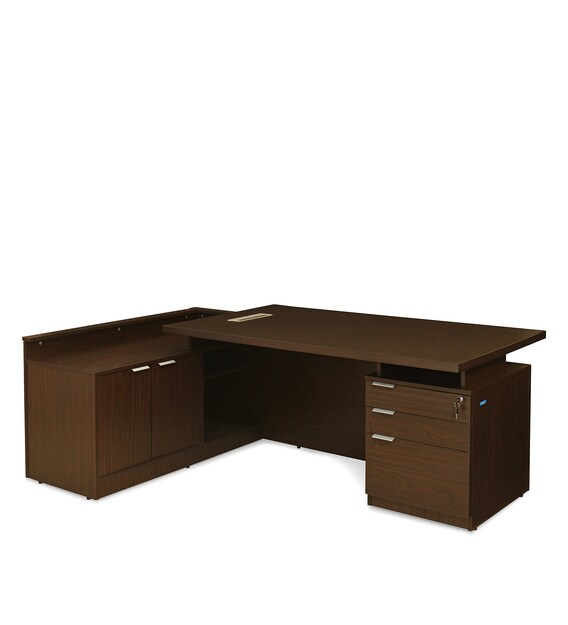 Buy Elegant Executive Table in Walnut Colour By Nilkamal Online