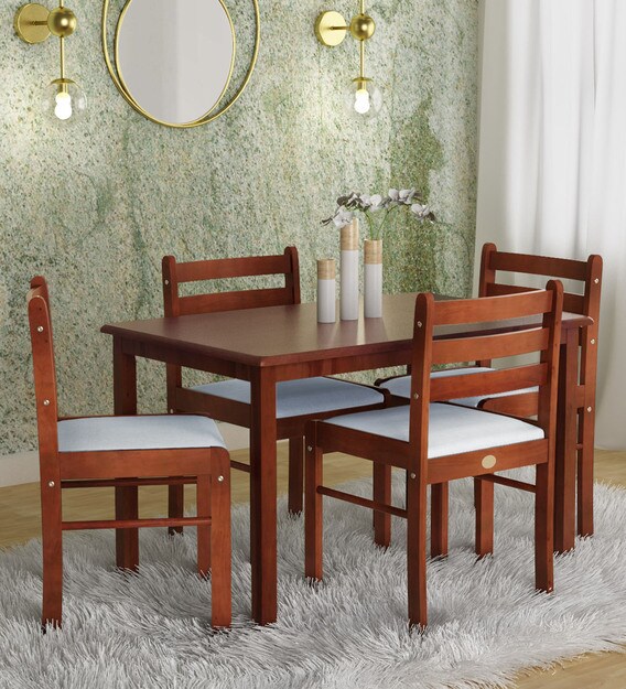 Buy Elite 4 Seater Dining Set in Rosewood Finish by Parin Online Modern 4 Seater Dining Sets