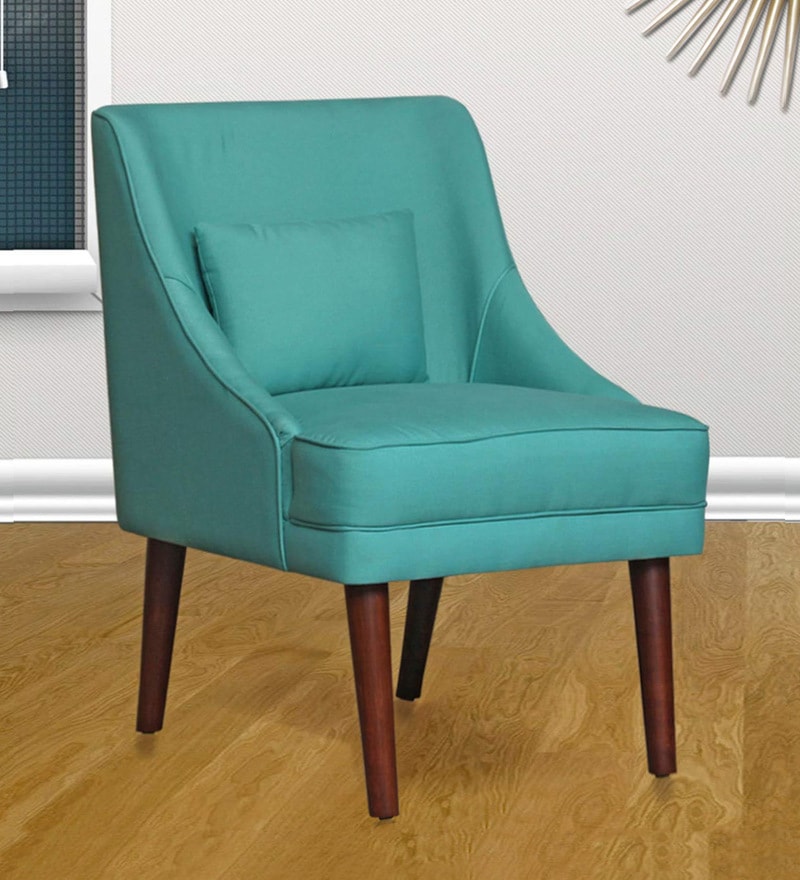 Buy Eleanor Slipper Chair In Green Colour By Peachtree Online