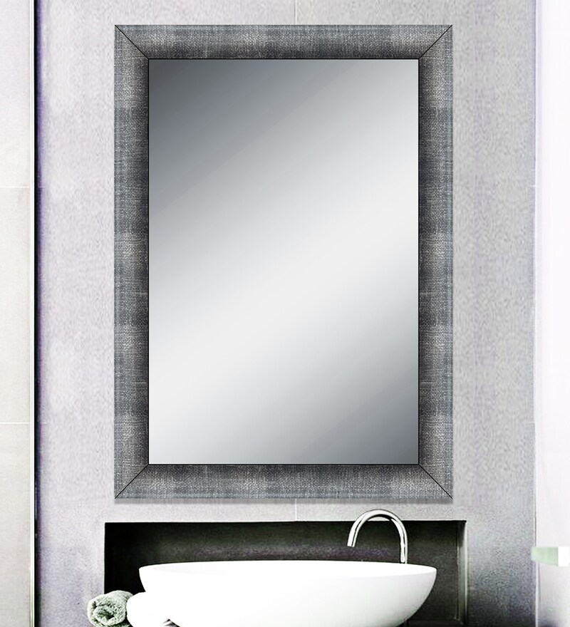 Buy Elegant Arts Frames Silver Black Wood Bathroom Mirror Online Wall Mirrors Bath Homeware Pepperfry Product