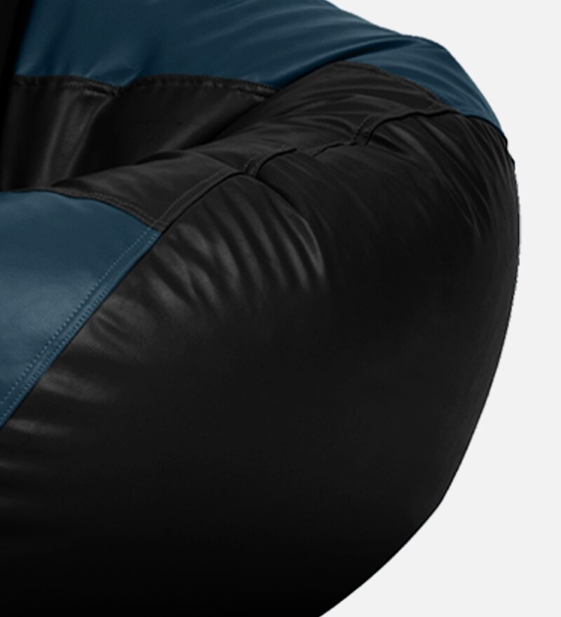 Buy Elegant XXL Bean Bag with Beans in Black and Blue Colour by