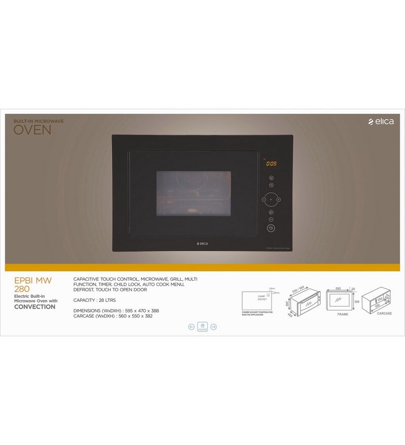 Buy Elica EPBI MWO 280 Touch 28 Ltr BuiltIn Microwave Oven Online