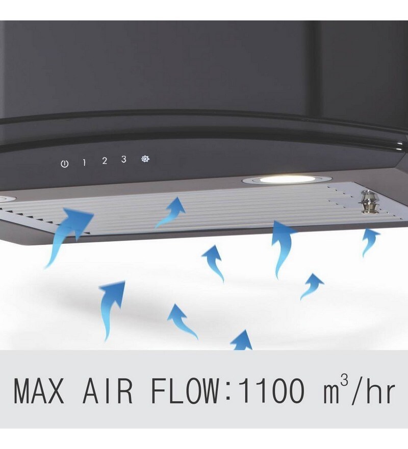 Buy Elica 60 CM 1100 M3/H Chimney (Escg Bf 60 Touch Nero, Black) Online