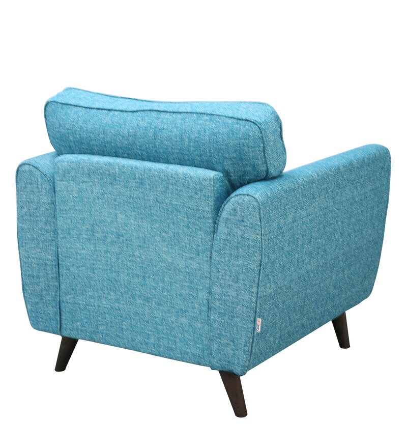 Buy Elina Fabric 1 Seater Sofa In Sea Green Colour By Casacraft Online