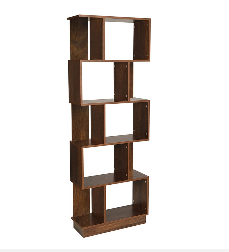 Buy Eliot Wide Book Shelf In Brown Matte Finish By Wakefit Online