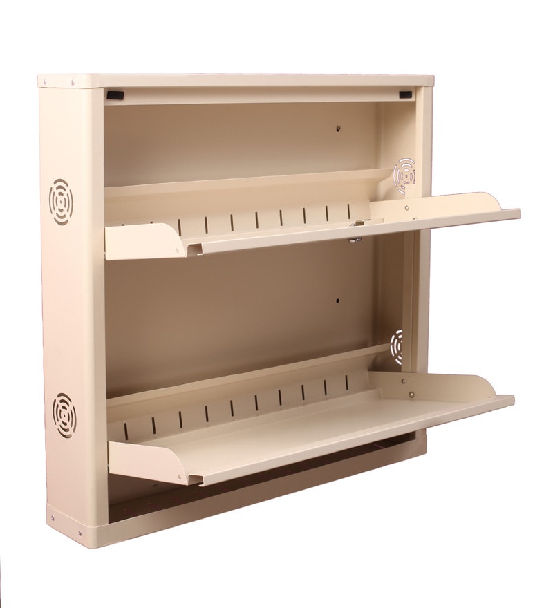 Buy Eliteo Metal Ivory 2 Shelves Shoe Rack Online Modern Metal Shoe Racks Shoe Racks Furniture Pepperfry Product