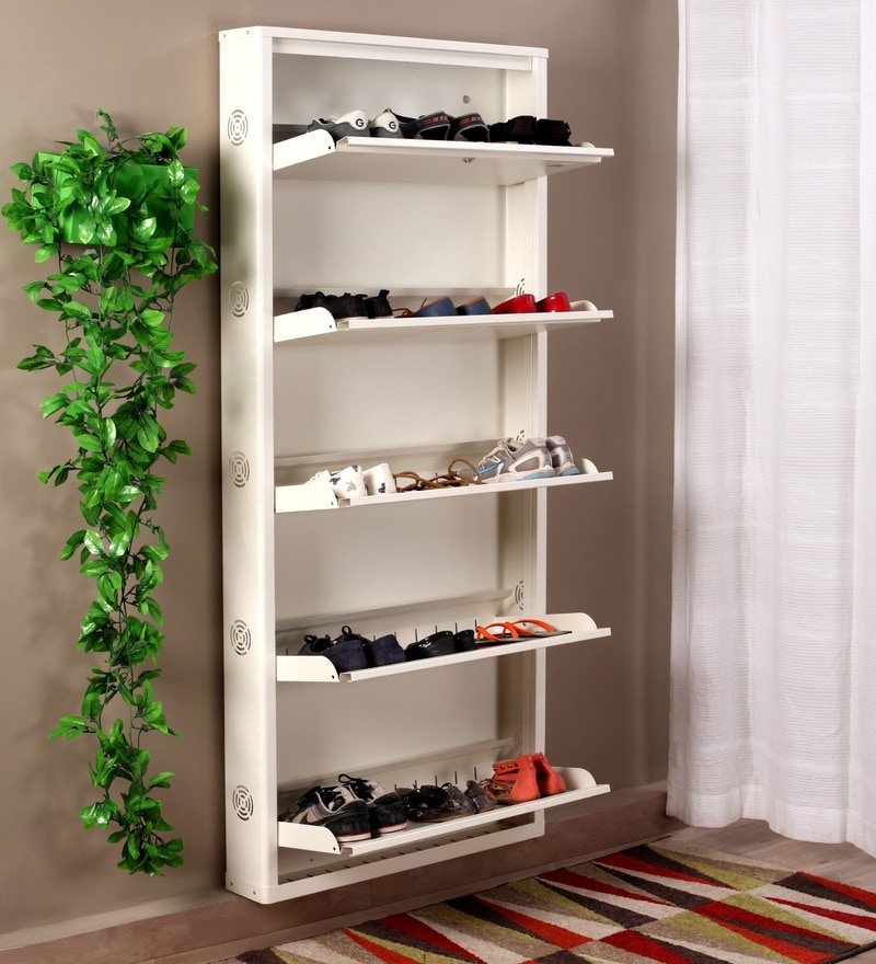 Buy Eliteo Metal White 5 Shelves Shoe Rack Online Modern Metal Shoe