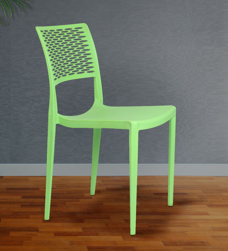 Buy Eliza Designer Plastic Chair In Green Colour By Furniease