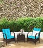 El Nido Wicker Patio Table & Chair Set In Brown Colour (Set Of 2 Chairs)