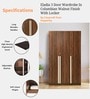 Eladia 3 Door Wardrobe In Columbian Walnut Finish With Locker