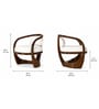 Elan Solid Mahogany Wood Upholstered Accent Chair With Hand-Shaped Arc Frame In Ivory Colour