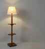 Elania Wooden Floor Lamp with Jute Shade & Brown Base