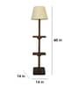 Elania Wooden Floor Lamp with Jute Shade & Brown Base