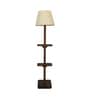 Elania Wooden Floor Lamp with Jute Shade & Brown Base
