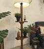 Elania Wooden Floor Lamp with Jute Shade & Brown Base