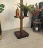 Elania Wooden Floor Lamp with Jute Shade & Brown Base