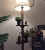 Elania Wooden Floor Lamp with Jute Shade & Brown Base