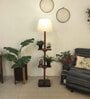 Elania Wooden Floor Lamp with Jute Shade & Brown Base