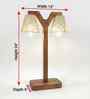 Elania Wooden Table Lamp with Jute Shade & Brown Base