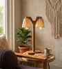 Elania Wooden Table Lamp with Jute Shade & Brown Base