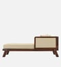 Elano Fabric RHS Sheesham Wood Chaise Lounger In Neut