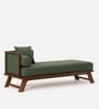 Elano Fabric RHS Sheesham Wood Chaise Lounger In Neut
