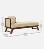 Elano Fabric RHS Sheesham Wood Chaise Lounger In Neut